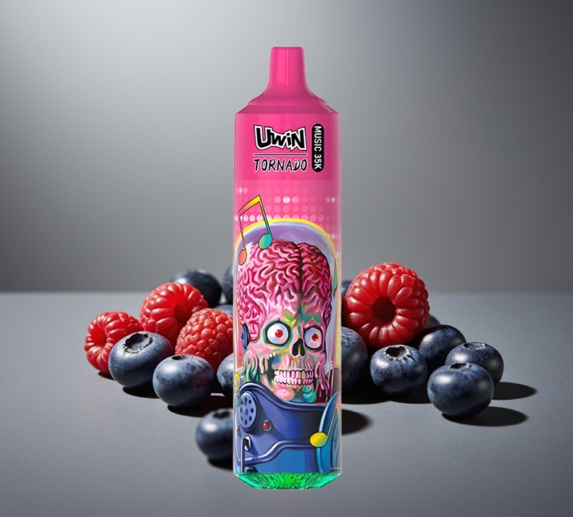 Uwin Tornado 35K Music Blauwe Bes Framboos & Uwin Shisha Hookah Crystal 20K Aardbei Kiwi in de Belgische vape-scene 2025